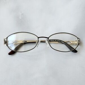 Tura Mod 579 Purple Silver Oval Eyeglass Frames Women 53-17-135 Geometric Temple